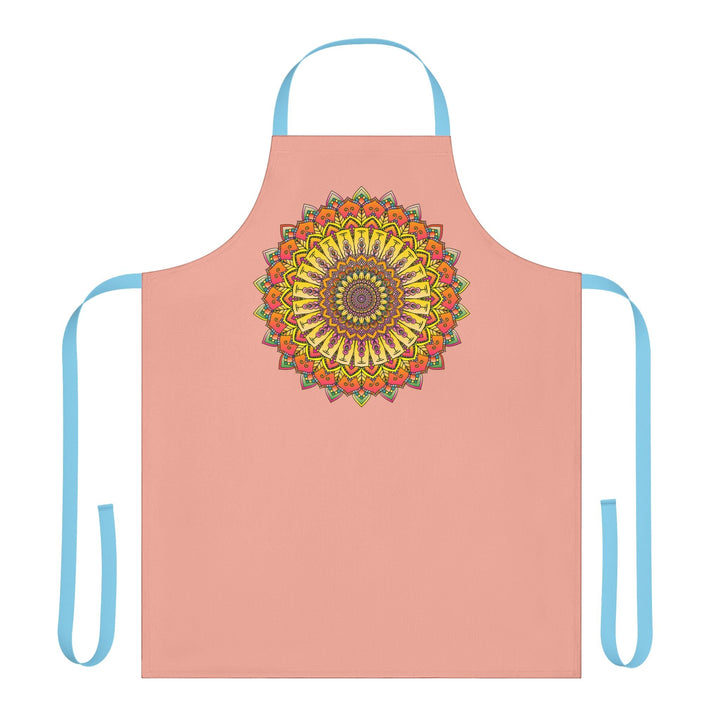 Apricot Mandala Apron - Hand - Drawn Art All Over Prints - Blululi