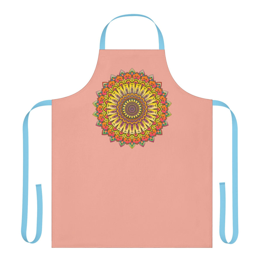 Apricot Mandala Apron - Hand - Drawn Art All Over Prints - Blululi