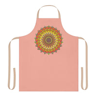 Apricot Mandala Apron - Hand - Drawn Art All Over Prints - Blululi