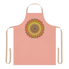 Apricot Mandala Apron - Hand - Drawn Art All Over Prints - Blululi