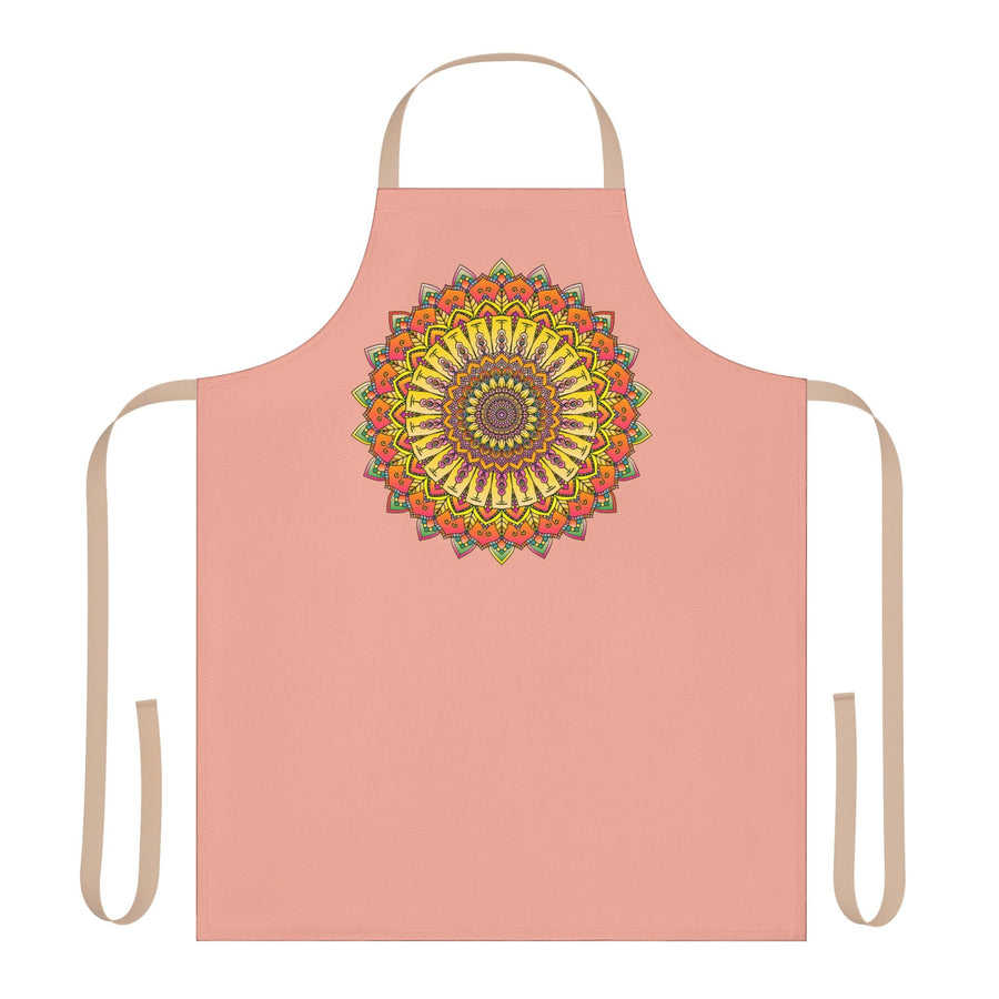 Apricot Mandala Apron - Hand - Drawn Art All Over Prints - Blululi