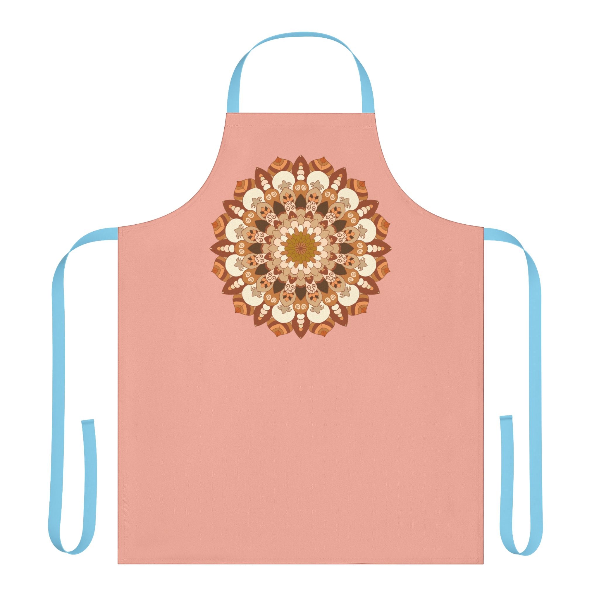 Apricot Mandala Apron - Hand Drawn Art All Over Prints - Blululi