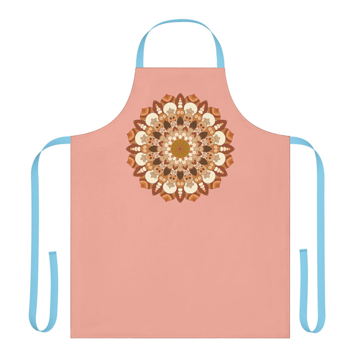 Apricot Mandala Apron - Hand Drawn Art All Over Prints - Blululi