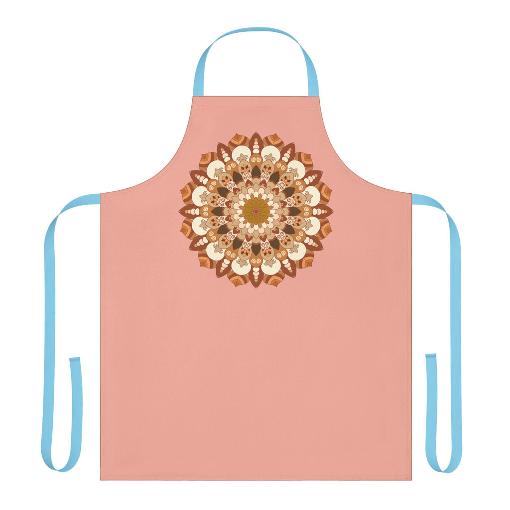 Apricot Mandala Apron - Hand Drawn Art All Over Prints - Blululi