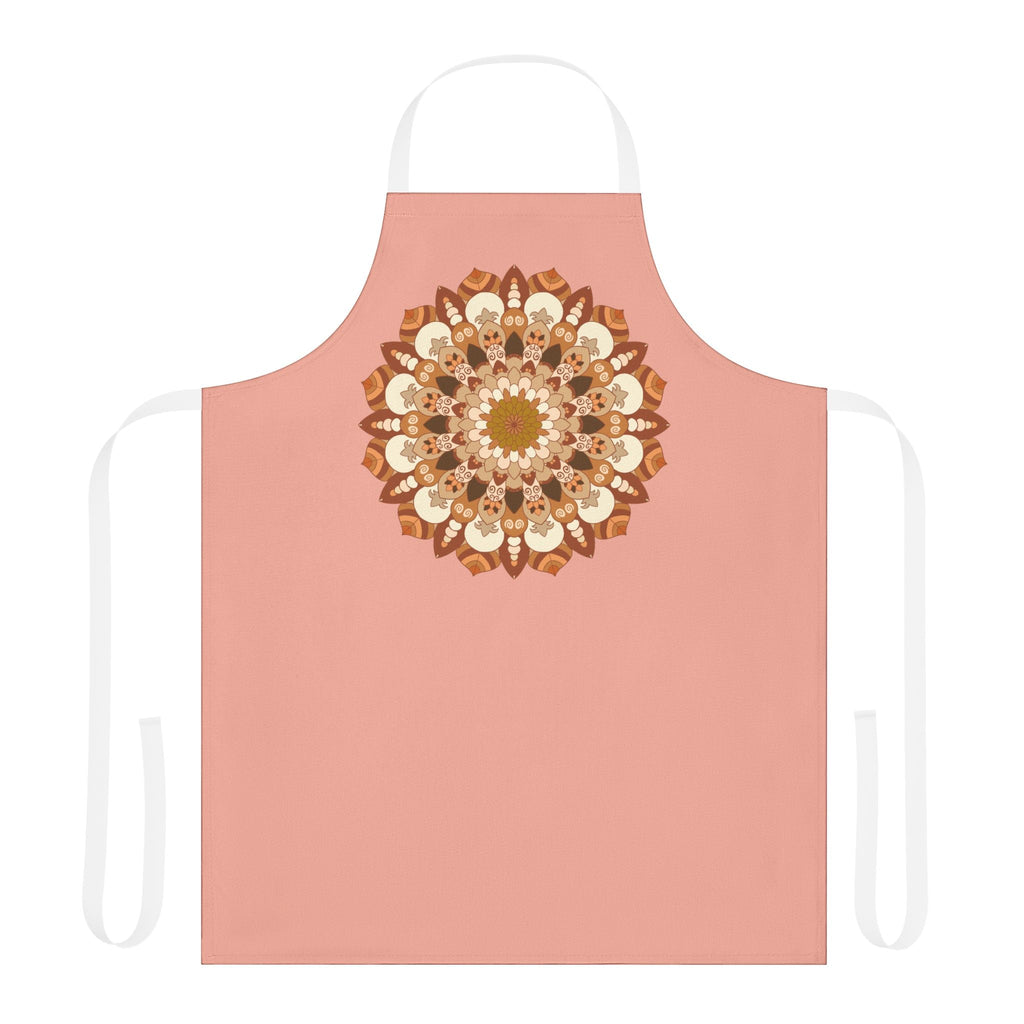 Apricot Mandala Apron - Hand Drawn Art All Over Prints - Blululi