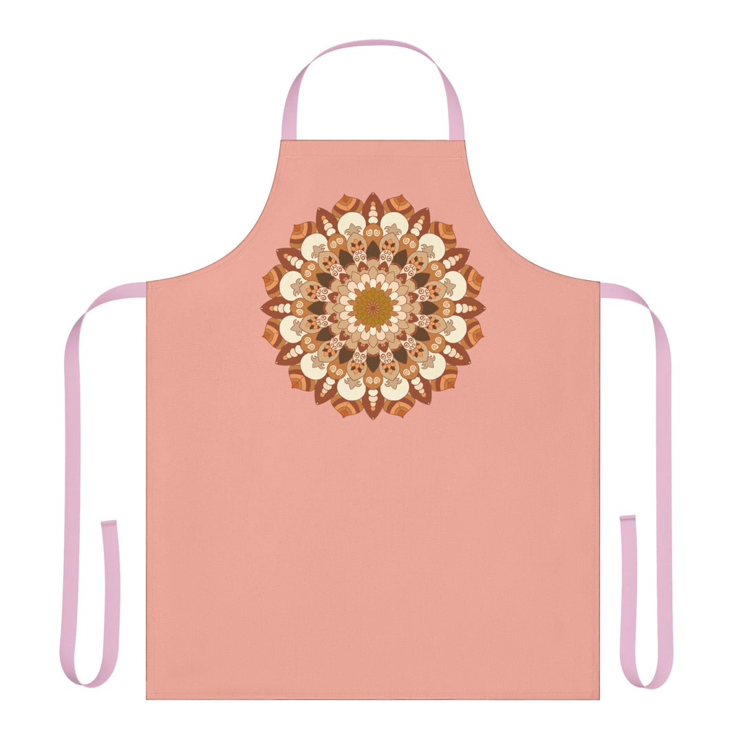 Apricot Mandala Apron - Hand Drawn Art All Over Prints - Blululi