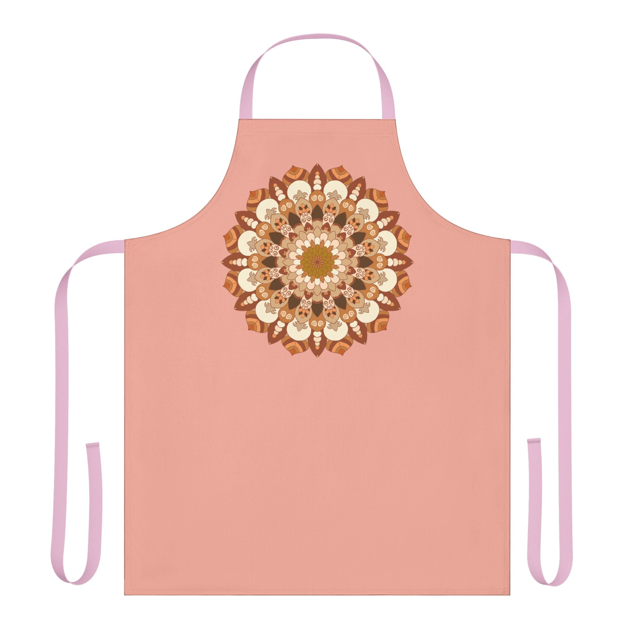 Apricot Mandala Apron - Hand Drawn Art All Over Prints - Blululi