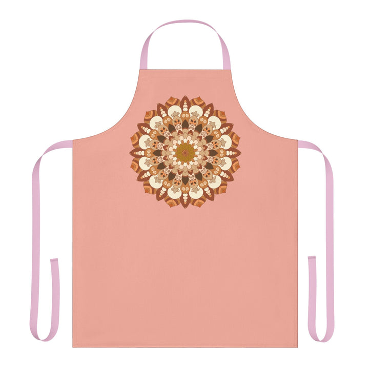 Apricot Mandala Apron - Hand Drawn Art All Over Prints - Blululi