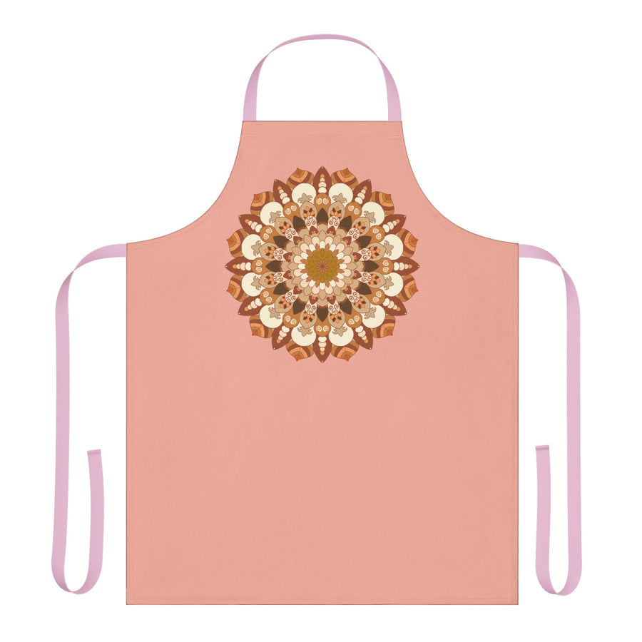 Apricot Mandala Apron - Hand Drawn Art All Over Prints - Blululi