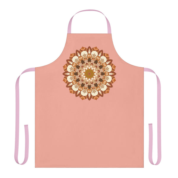 Apricot Mandala Apron - Hand Drawn Art All Over Prints - Blululi