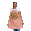 Apricot Mandala Apron - Hand - Drawn Art All Over Prints - Blululi