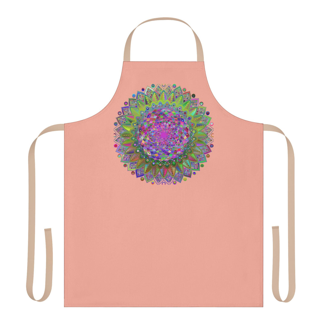 Apricot Mandala Apron - Psychedelic Art All Over Prints - Blululi