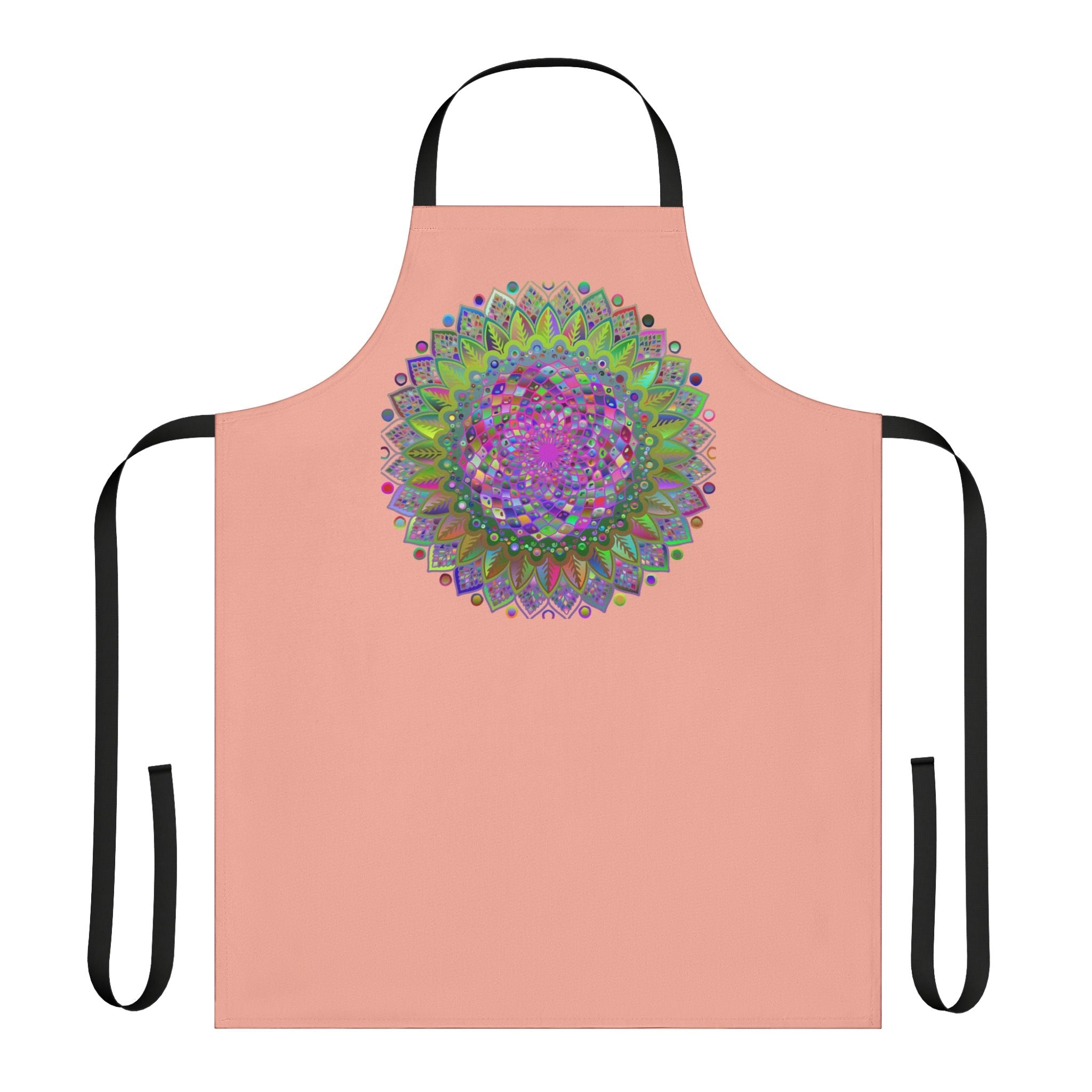 Apricot Mandala Apron - Psychedelic Art All Over Prints - Blululi