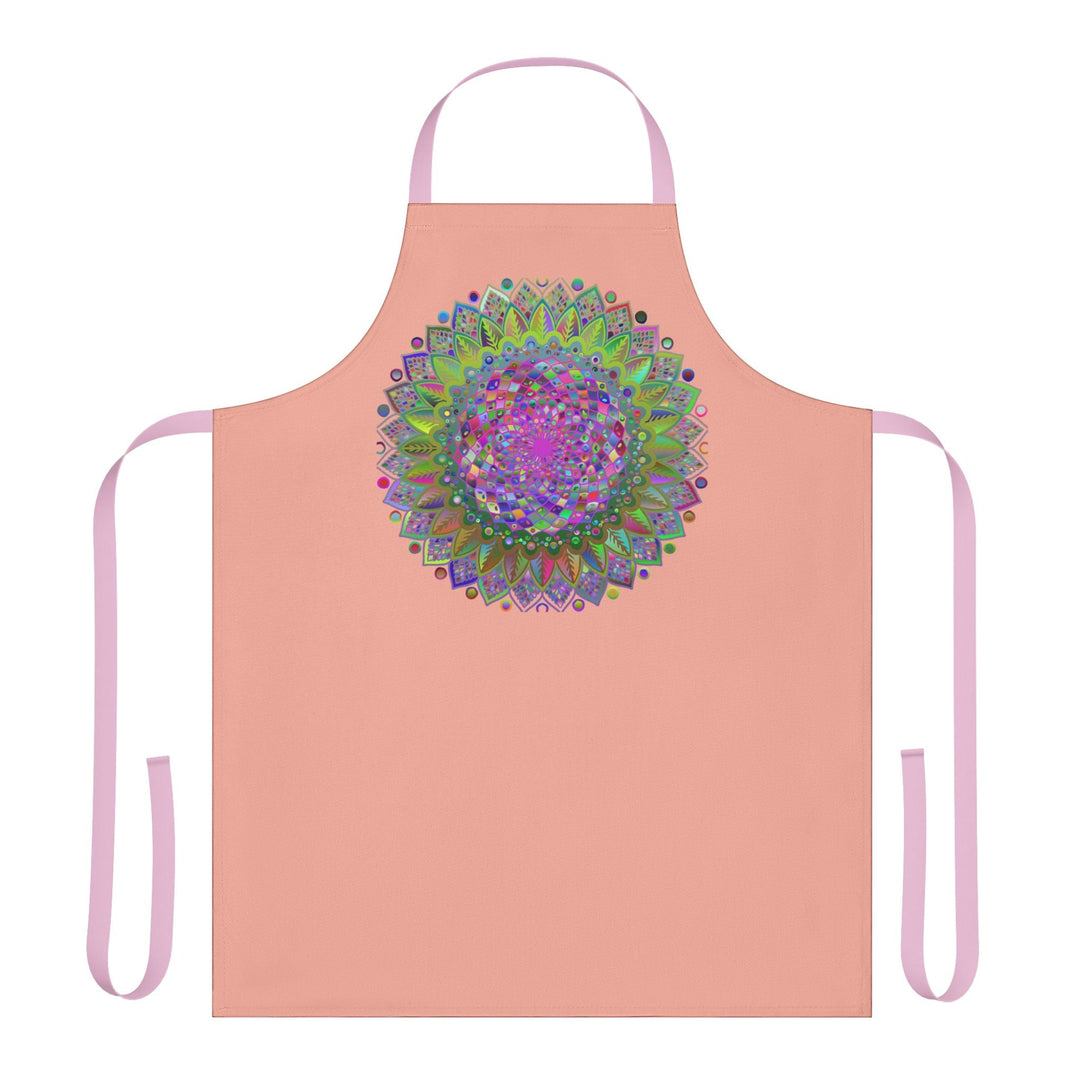 Apricot Mandala Apron - Psychedelic Art All Over Prints - Blululi