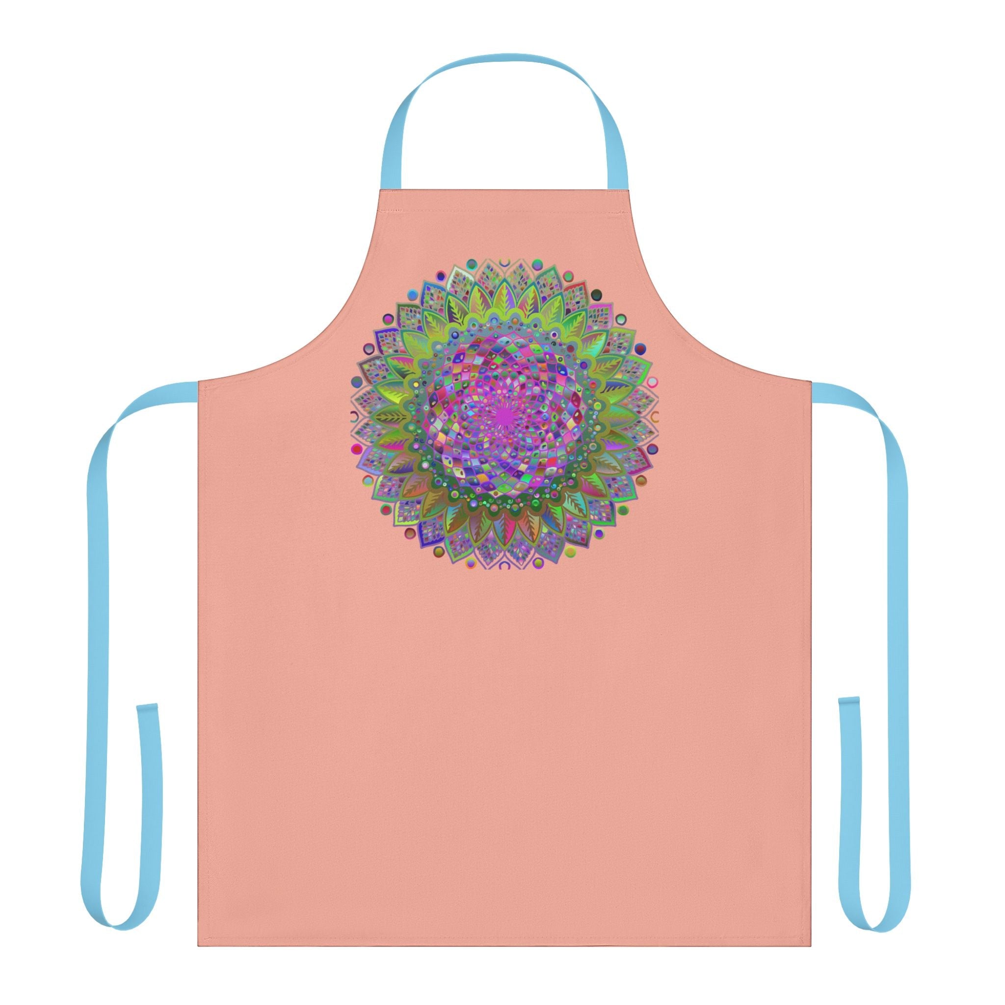 Apricot Mandala Apron - Psychedelic Art All Over Prints - Blululi