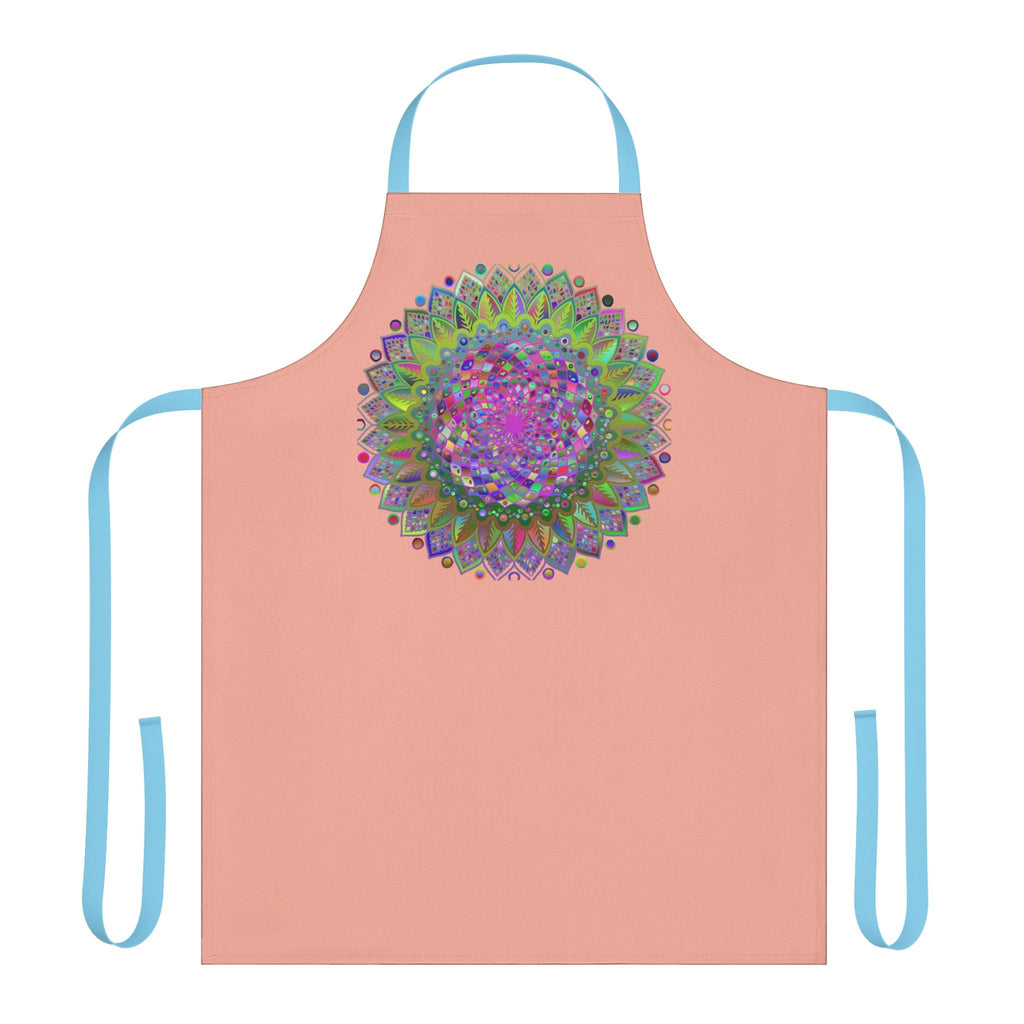 Apricot Mandala Apron - Psychedelic Art All Over Prints - Blululi