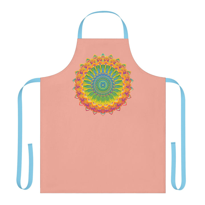 Apricot Mandala Apron - Vibrant Kitchen Art All Over Prints - Blululi