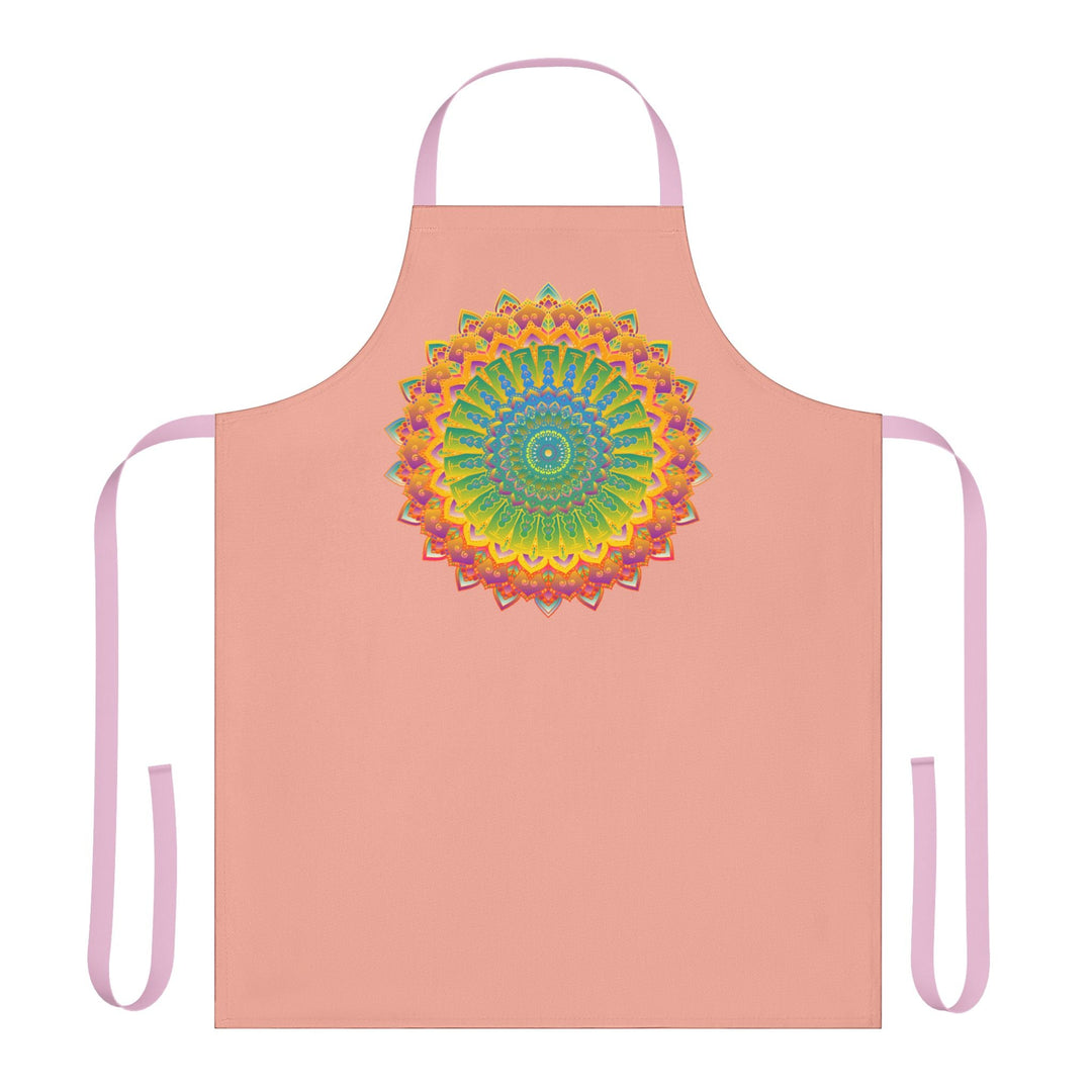 Apricot Mandala Apron - Vibrant Kitchen Art All Over Prints - Blululi