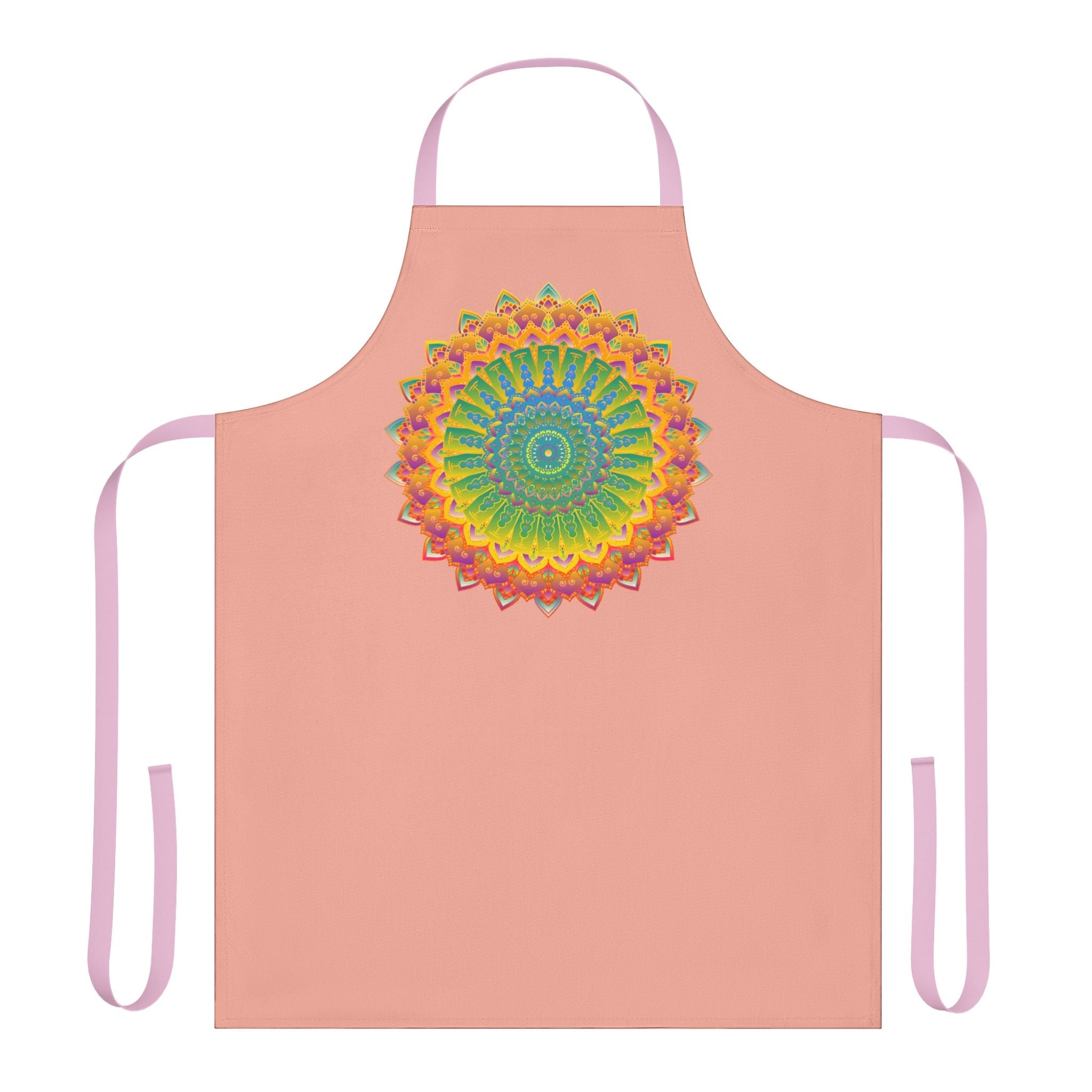 Apricot Mandala Apron - Vibrant Kitchen Art All Over Prints - Blululi