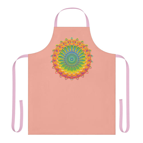 Apricot Mandala Apron - Vibrant Kitchen Art All Over Prints - Blululi