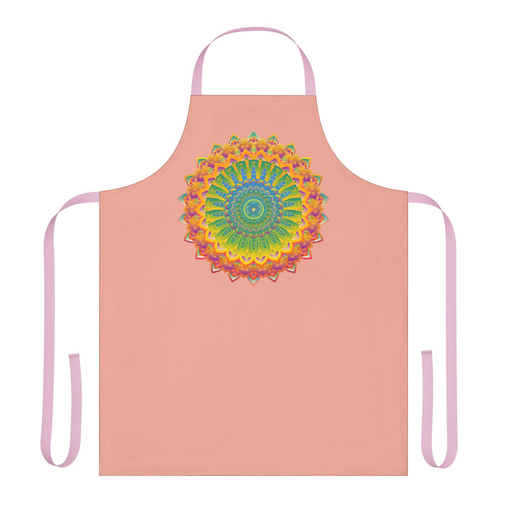 Apricot Mandala Apron - Vibrant Kitchen Art All Over Prints - Blululi