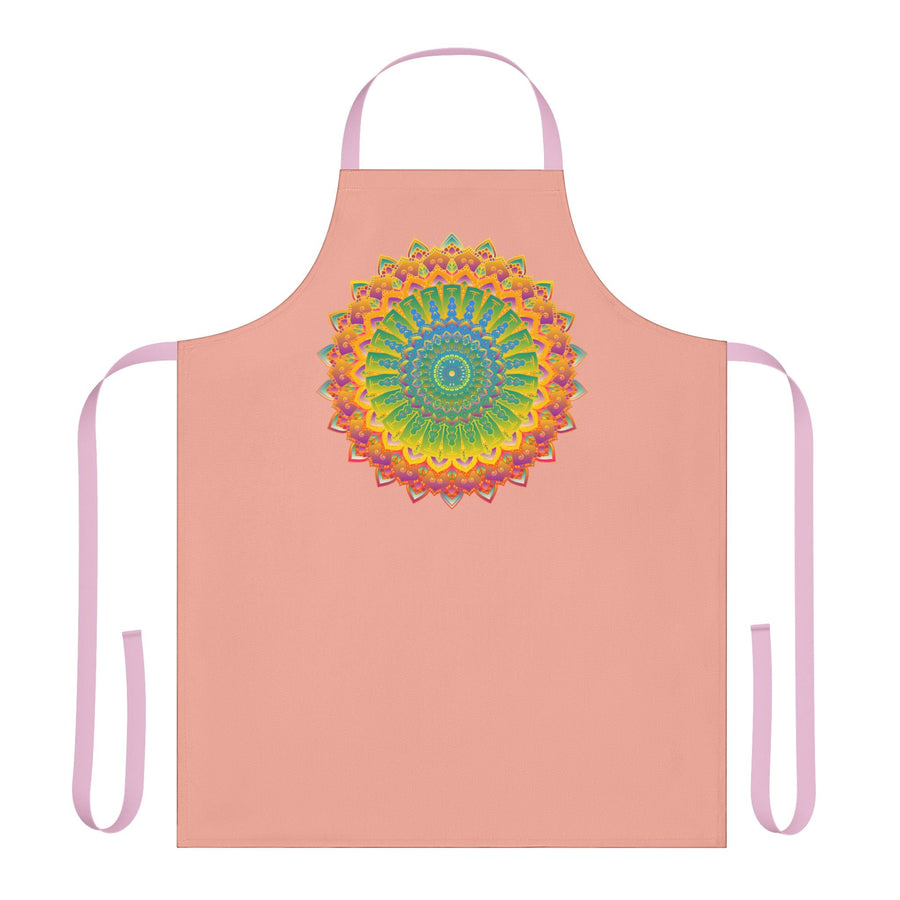 Apricot Mandala Apron - Vibrant Kitchen Art All Over Prints - Blululi