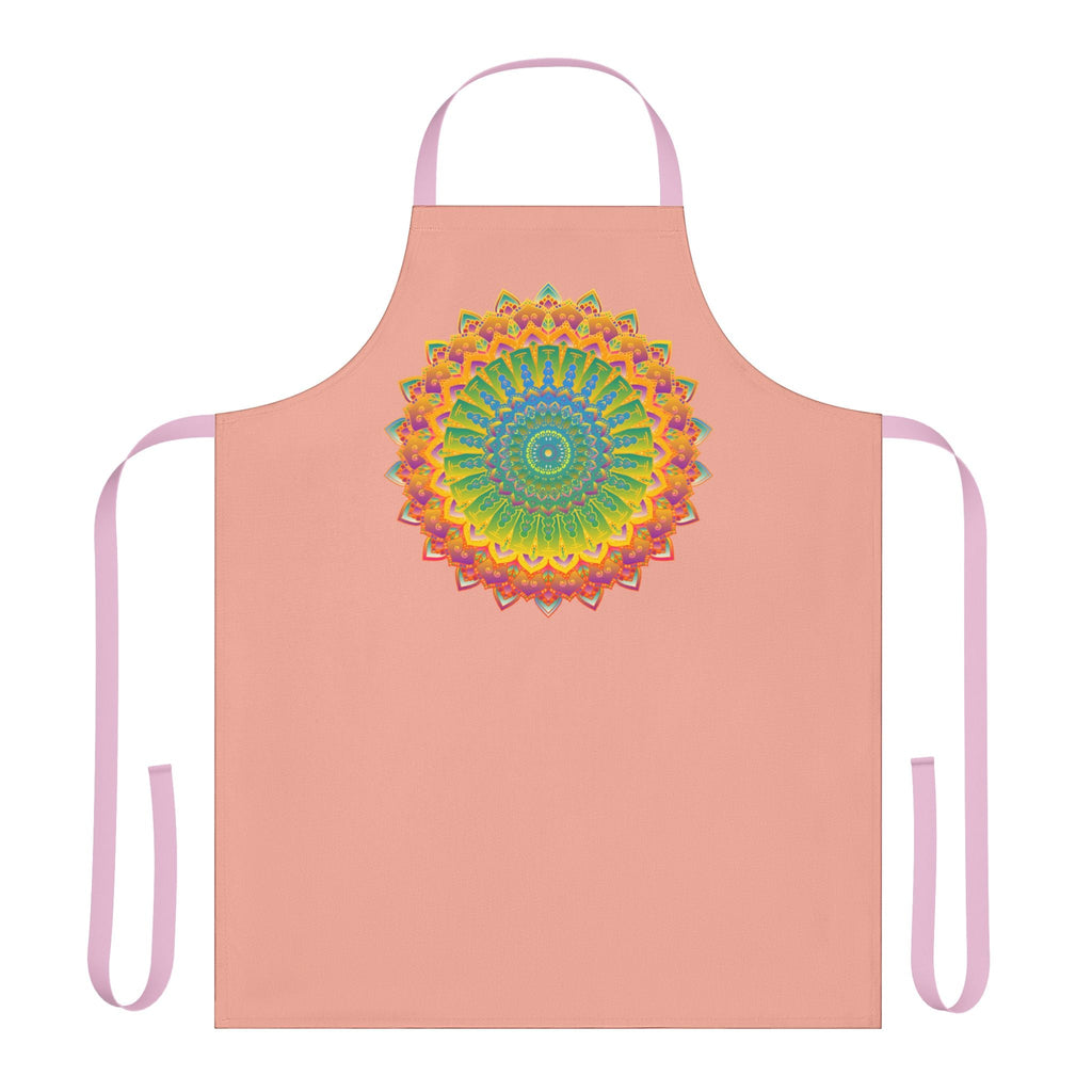 Apricot Mandala Apron - Vibrant Kitchen Art All Over Prints - Blululi