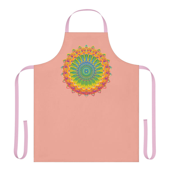 Apricot Mandala Apron - Vibrant Kitchen Art All Over Prints - Blululi