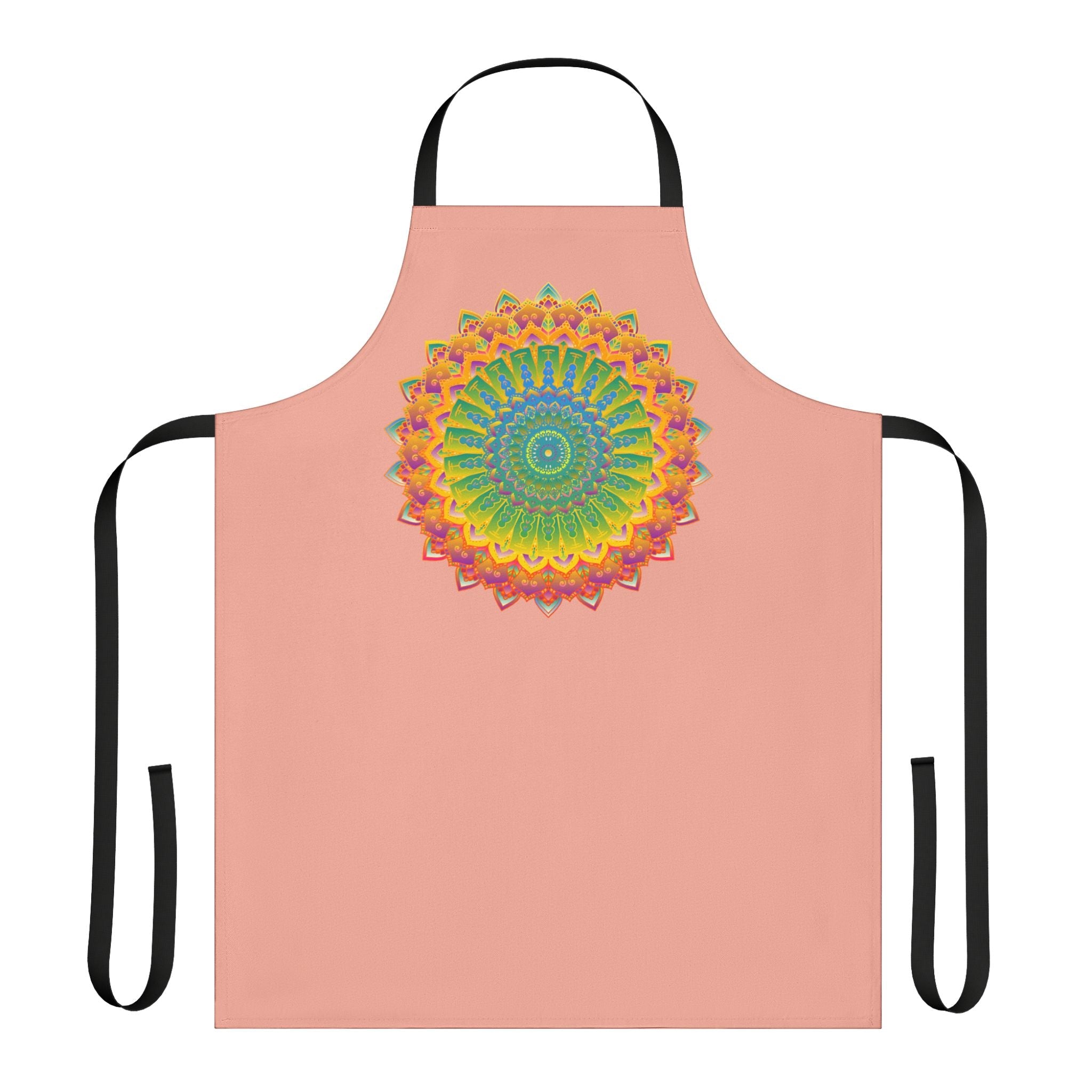 Apricot Mandala Apron - Vibrant Kitchen Art All Over Prints - Blululi