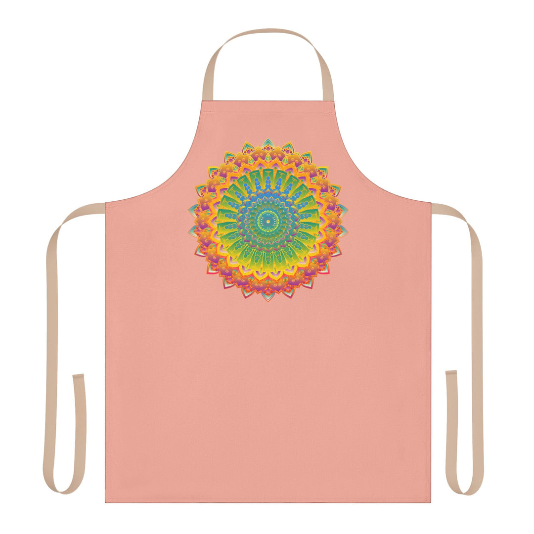 Apricot Mandala Apron - Vibrant Kitchen Art All Over Prints - Blululi