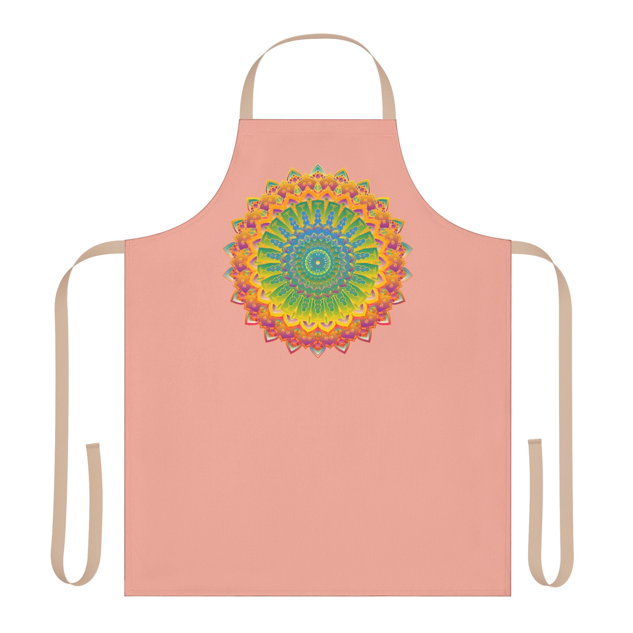 Apricot Mandala Apron - Vibrant Kitchen Art All Over Prints - Blululi