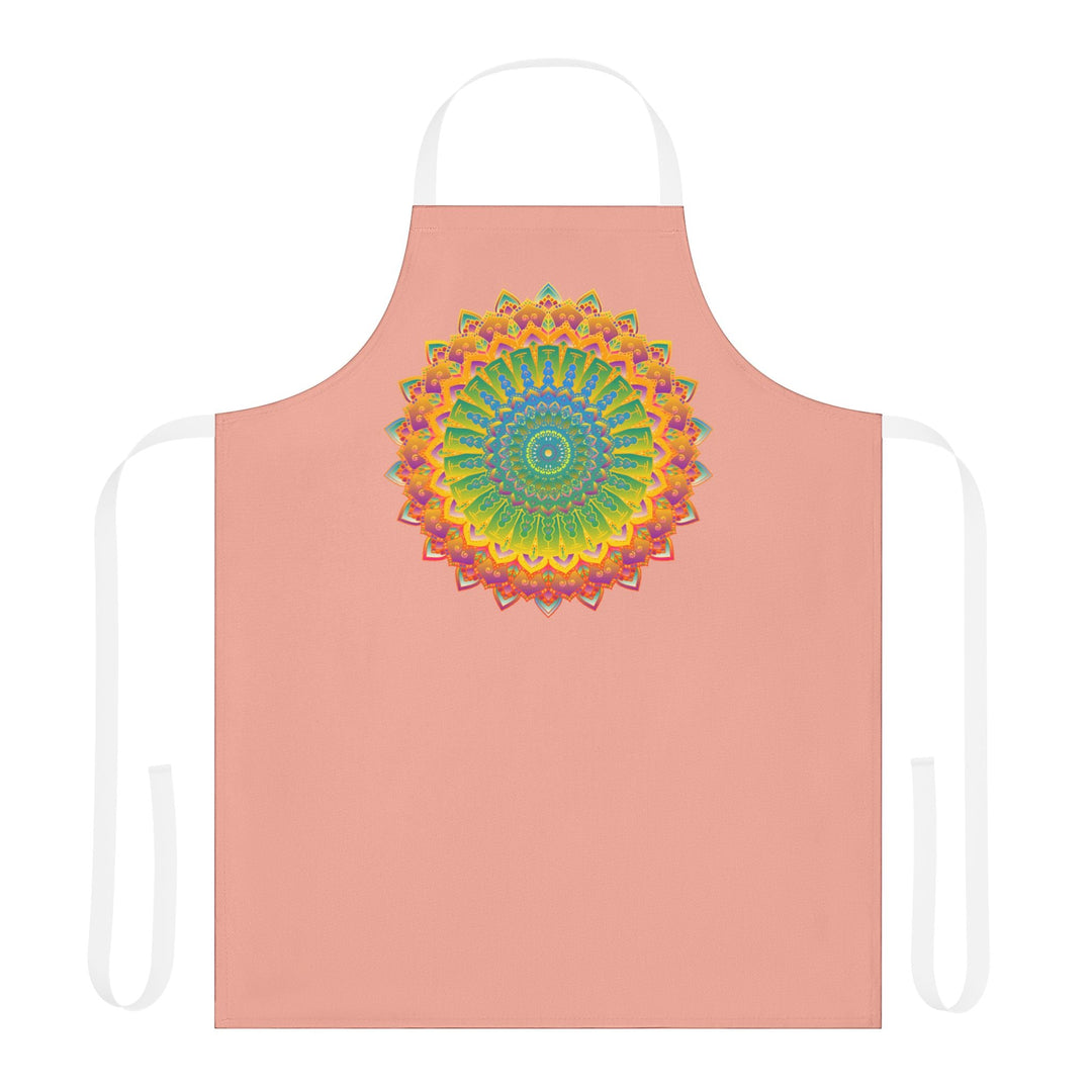 Apricot Mandala Apron - Vibrant Kitchen Art All Over Prints - Blululi