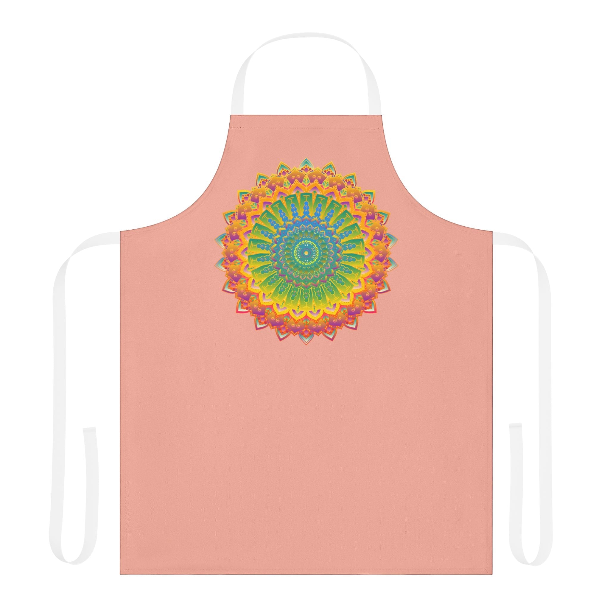 Apricot Mandala Apron - Vibrant Kitchen Art All Over Prints - Blululi