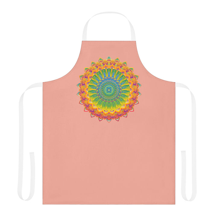 Apricot Mandala Apron - Vibrant Kitchen Art All Over Prints - Blululi