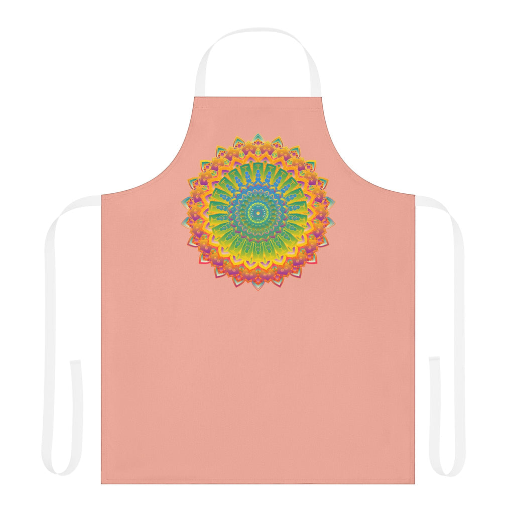 Apricot Mandala Apron - Vibrant Kitchen Art All Over Prints - Blululi