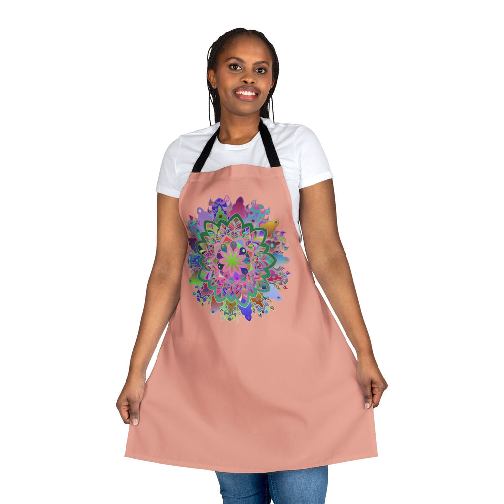 Apron, Hand drawn Mandala Art, Apricot All Over Prints - Blululi