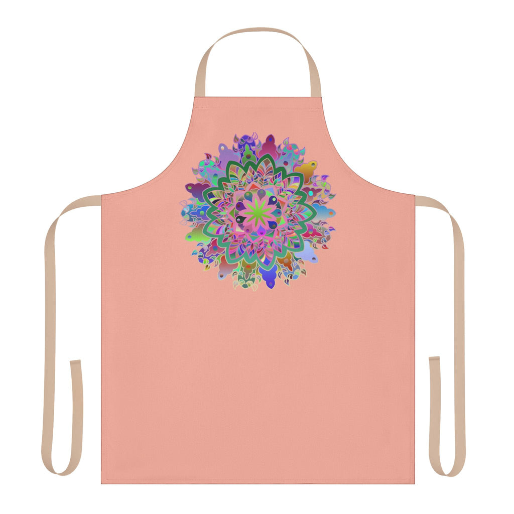 Apron, Hand drawn Mandala Art, Apricot All Over Prints - Blululi