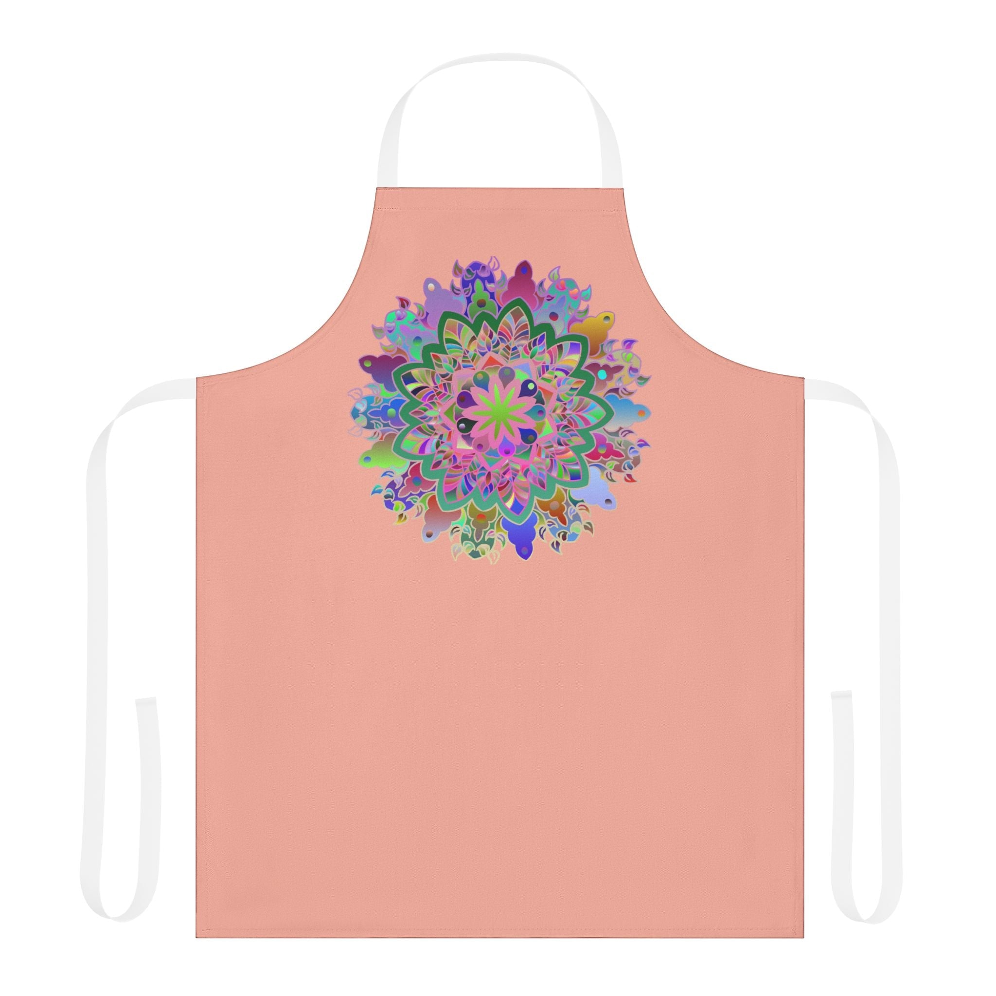 Apron, Hand drawn Mandala Art, Apricot All Over Prints - Blululi