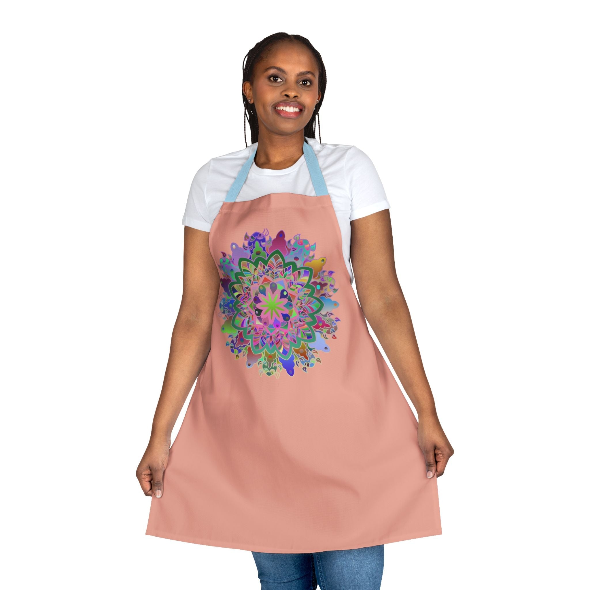 Apron, Hand drawn Mandala Art, Apricot All Over Prints - Blululi