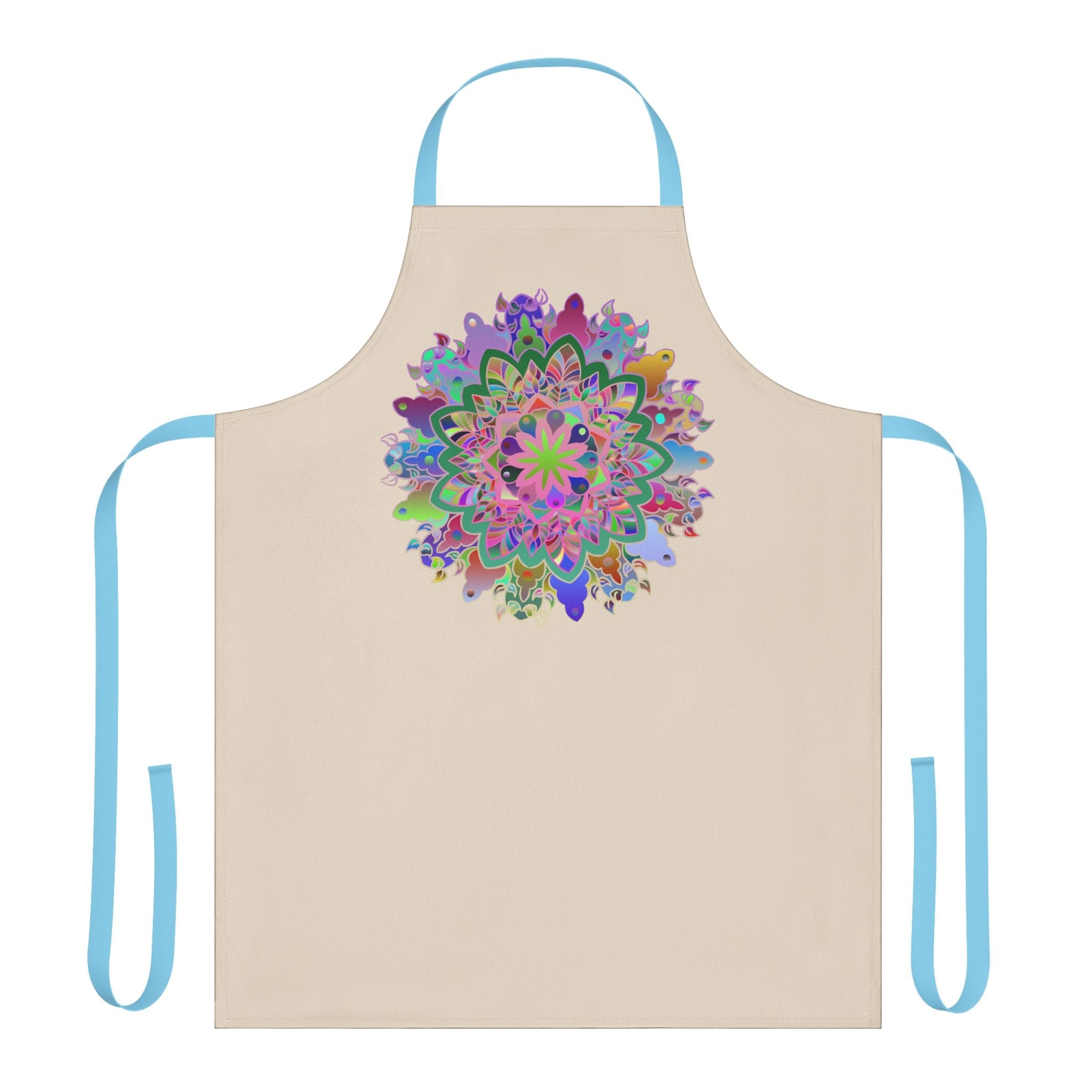 Apron, Hand drawn Mandala Art, Beige All Over Prints - Blululi