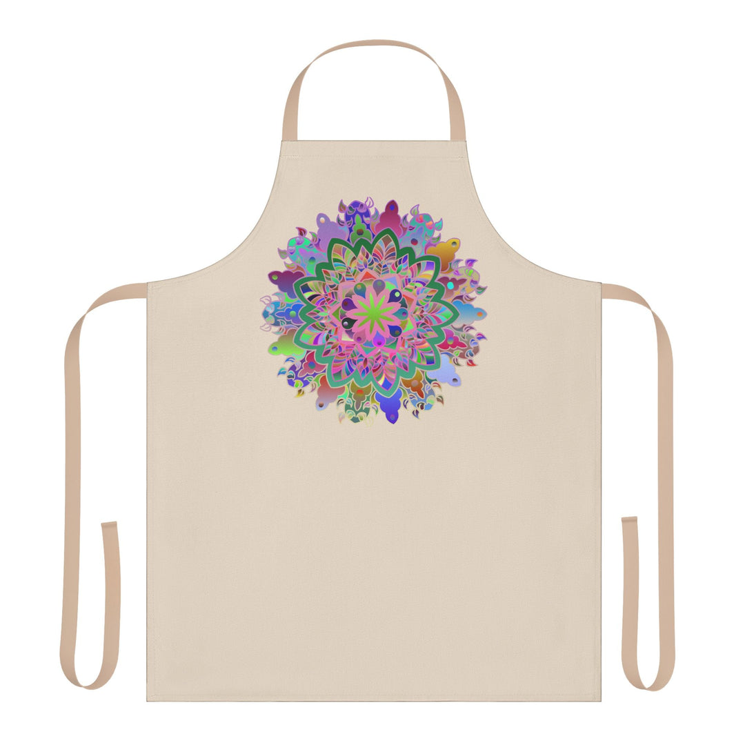 Apron, Hand drawn Mandala Art, Beige All Over Prints - Blululi