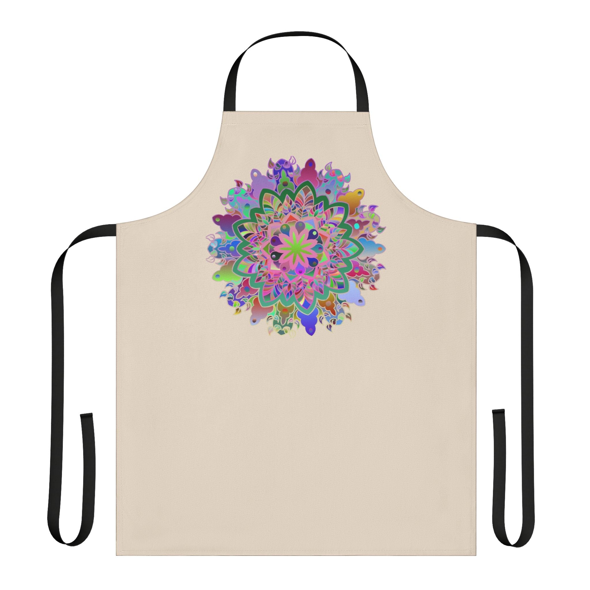 Apron, Hand drawn Mandala Art, Beige All Over Prints - Blululi