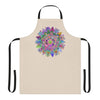 Apron, Hand drawn Mandala Art, Beige All Over Prints - Blululi