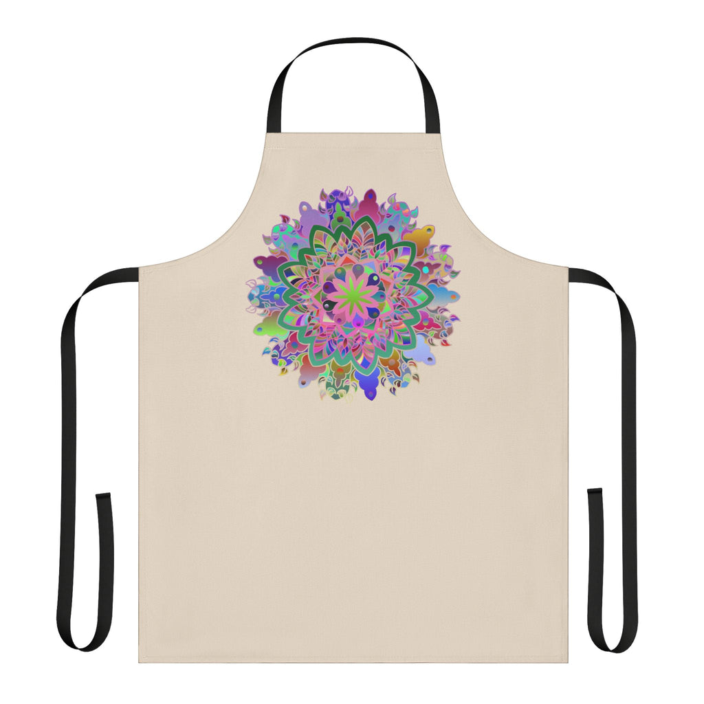 Apron, Hand drawn Mandala Art, Beige All Over Prints - Blululi