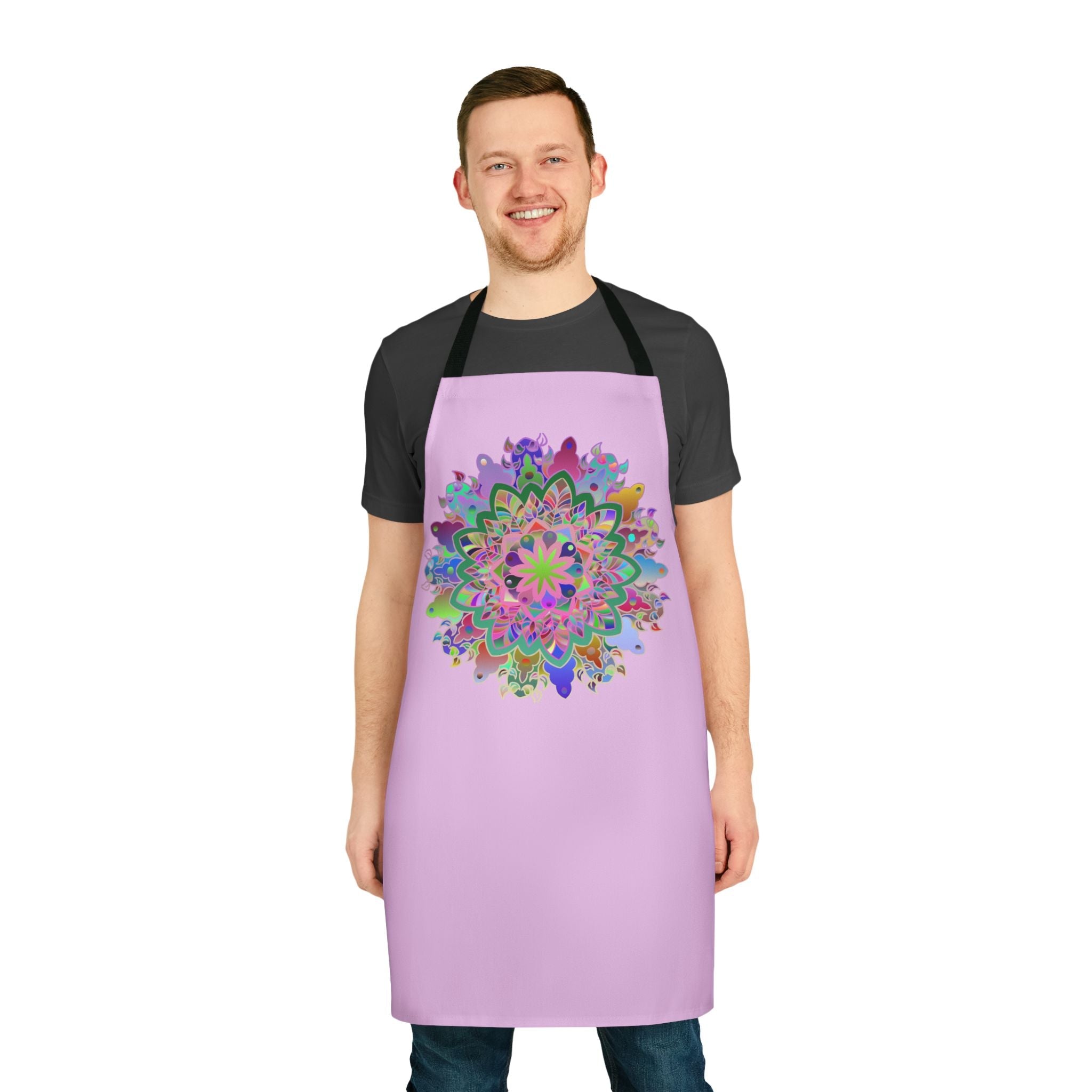 Apron, Hand drawn Mandala Art, Lilac All Over Prints - Blululi