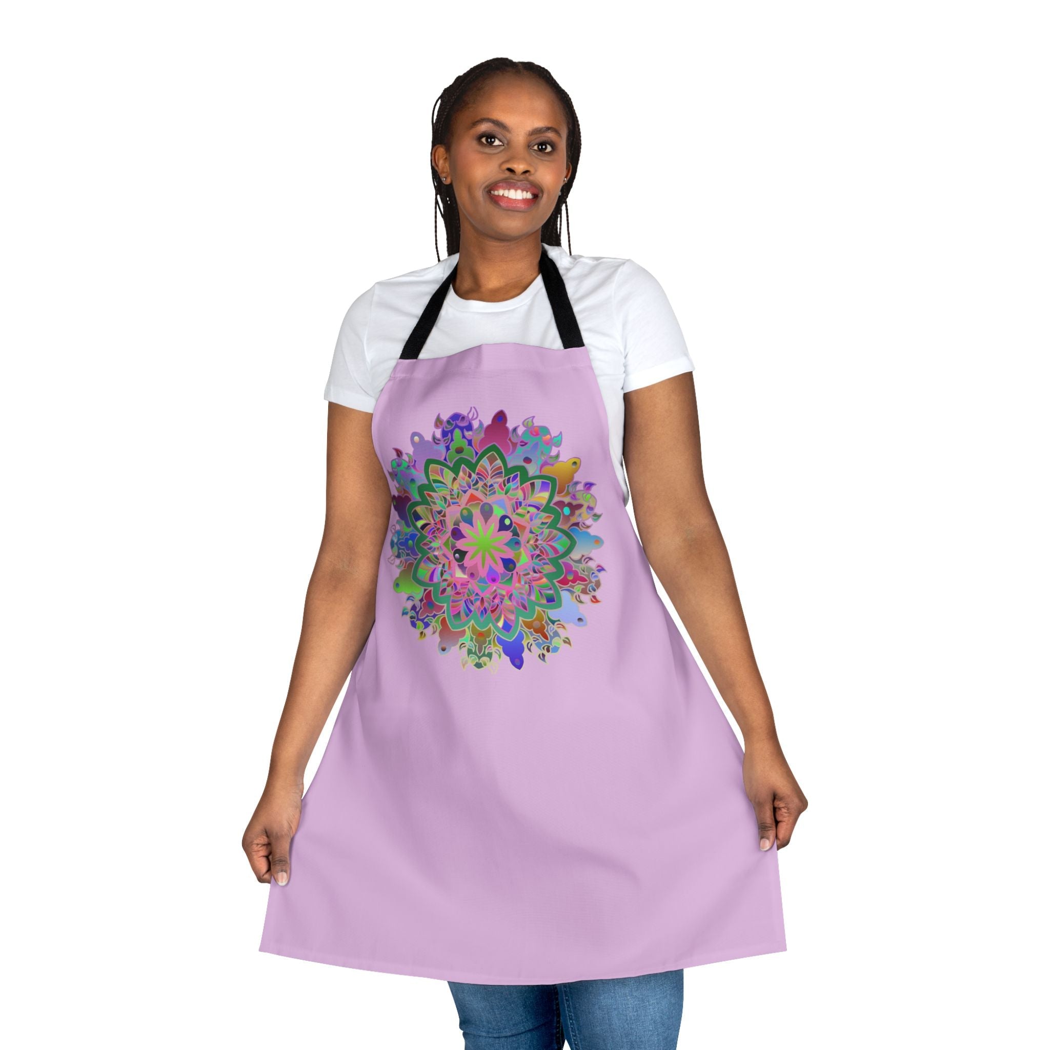 Apron, Hand drawn Mandala Art, Lilac All Over Prints - Blululi