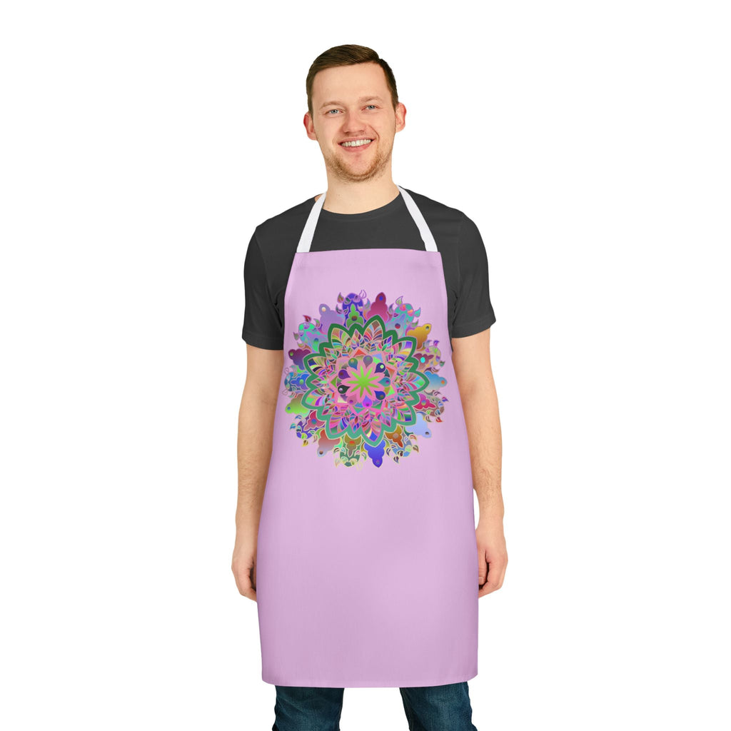 Apron, Hand drawn Mandala Art, Lilac All Over Prints - Blululi