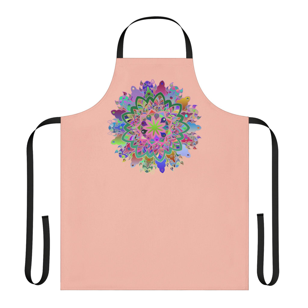 Apron, Hand drawn Mandala Art, Peach All Over Prints - Blululi