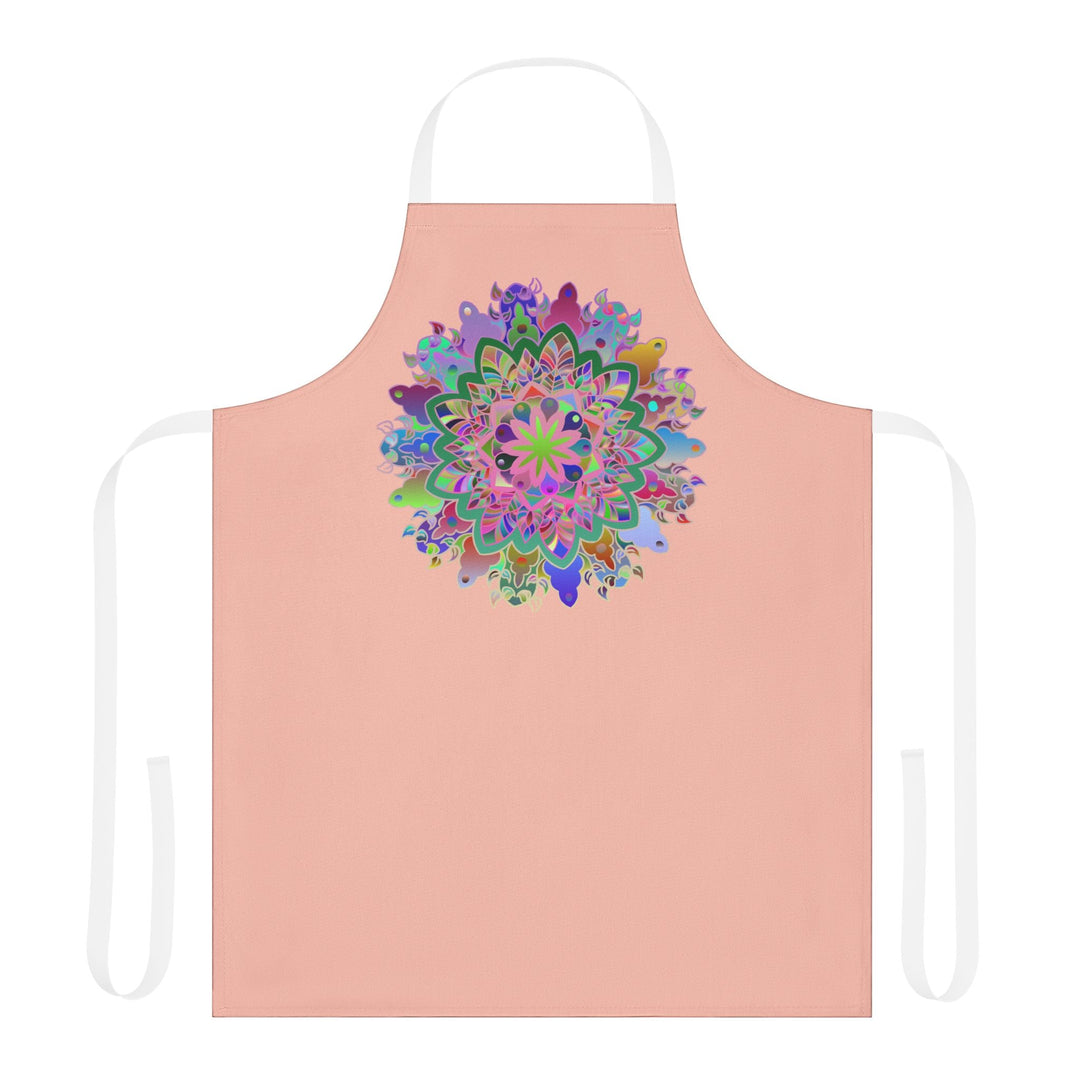 Apron, Hand drawn Mandala Art, Peach All Over Prints - Blululi