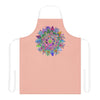 Apron, Hand drawn Mandala Art, Peach All Over Prints - Blululi